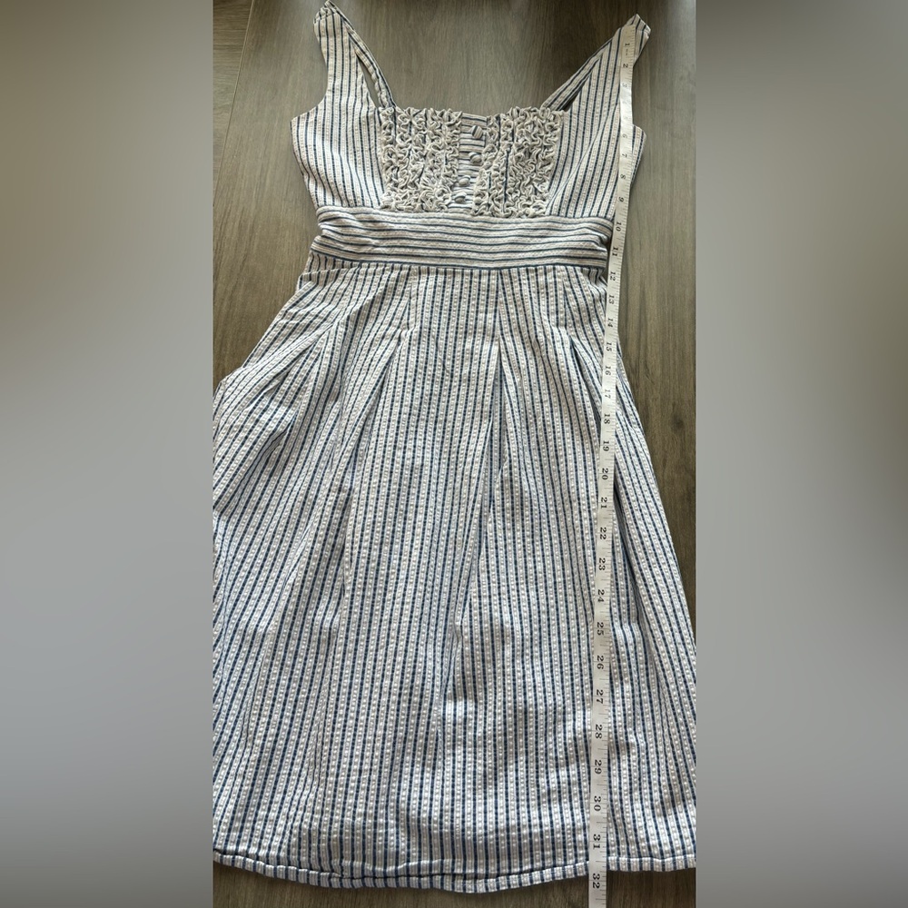 TeezeMe Dress Seersucker Blue & White Juniors Size 5 Sleeveless Back Tie Summer - Picture 4 of 11